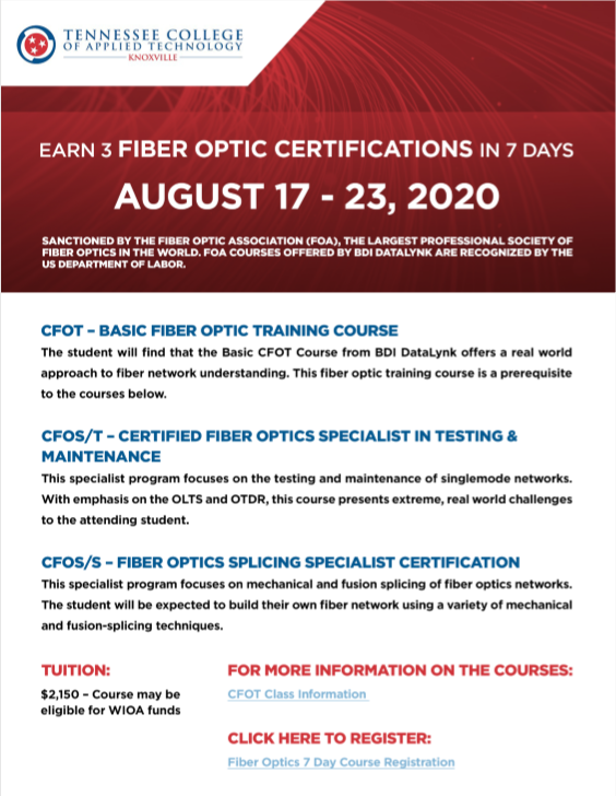Fiber Optic Training Flyer.png TCAT Knoxville
